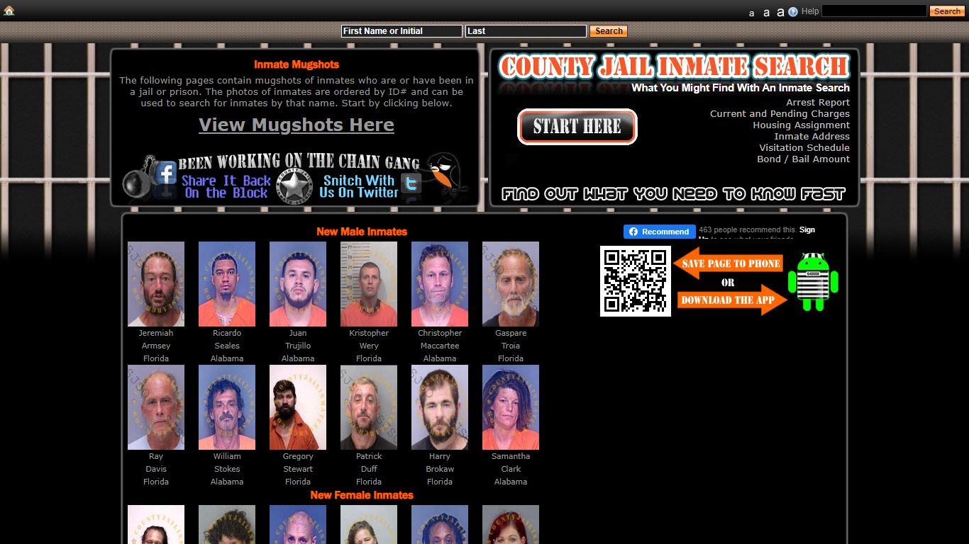 Recent Arrest Mugshots And Inmate Search - County Jail Inmate Search