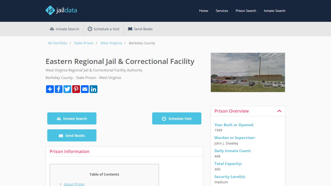 Eastern Regional Jail: Mugshots, Inmate Search, Send Money / Mail, Bail ...